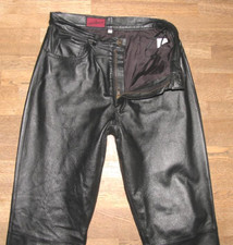 Longue Pantalon En Cuir 'AVITANO' Pour Femme En Cuir Lisse Noir Taille 36