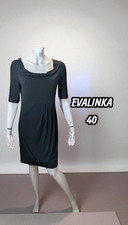 Evalinka Taille 40 Superbe robe manches 3/4 noire polyester elastane
