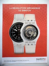 PUBLICITE-ADVERTISING :  SWATCH Sistem 51 (blanche)  2015 Montres