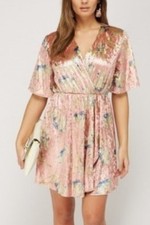 Robe Jenna rose enveloppante