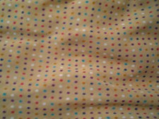 COUPE TISSU MOUSSELINE POLYESTER FOND BEIGE POIS MULTICOLORES