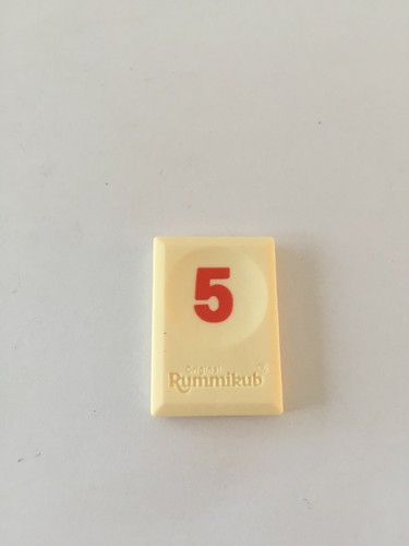 Tuile chiffre cinq rouge - 5,