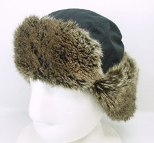 Rare bonnet type Chapka THRASHER MAGAZINE noir et fourrure - Skate - Snowboard