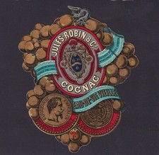 Ancienne étiquette   glace Alcool  France   BN180981  Cognac Jules  Robin