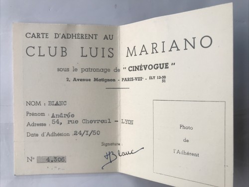 Luis mariano carte - luis, adhérent