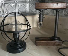 Two retro metal table - table, lamps-