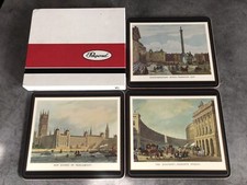 Ensemble 3 DESSOUS De PLAT Vintage PIMPERNEL Rectangulaires 19th Century London