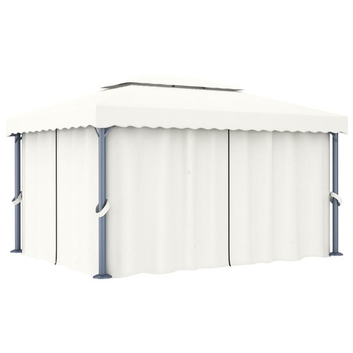 Tonnelle avec rideau 4x3 - tonnelle, m