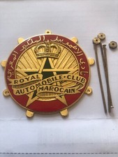 BADGE DE CALANDRE - ROYAL AUTOMOBILE CLUB MAROCAIN plaque emaillée