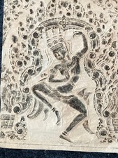 tableau cambodgien apsara Angkor Vat circa 1960 papier frotté