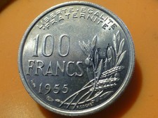 100 FRANCS - COCHET - 1955 B - TRES RARE QUALITE SPL ! (TACHES)