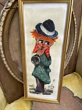 Huile Sur Carton  Milo Clown Poulbot Cadre Sous Verre