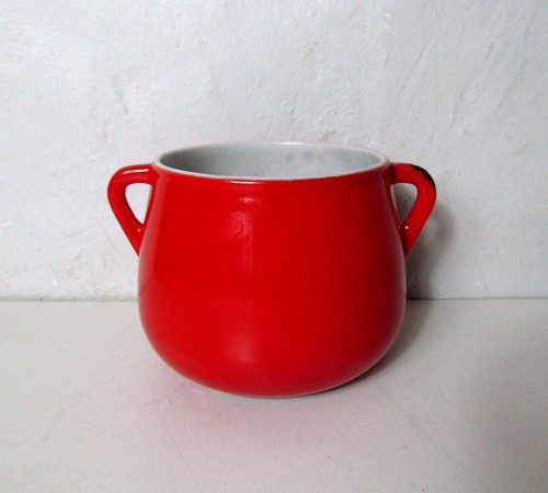 Ancien petit chaudron rouge - chaudron, en