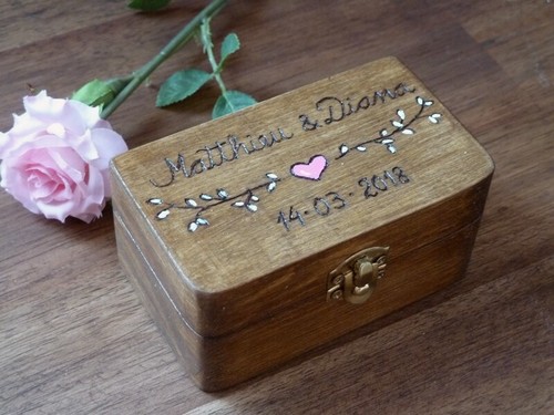 Boîte bois mariage - boîte, bois,