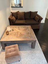 Canapé convertible 2-3 places marron état correct literie confortable 