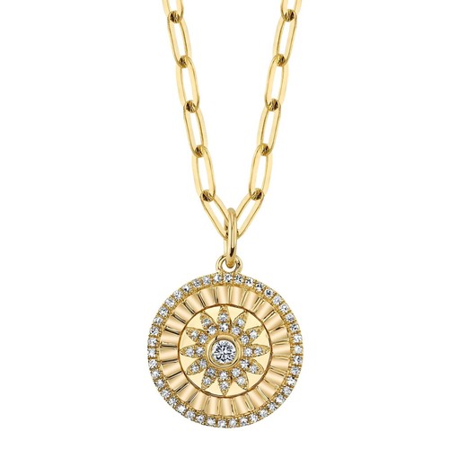 Diamant fleur pendentif cercle - diamant,
