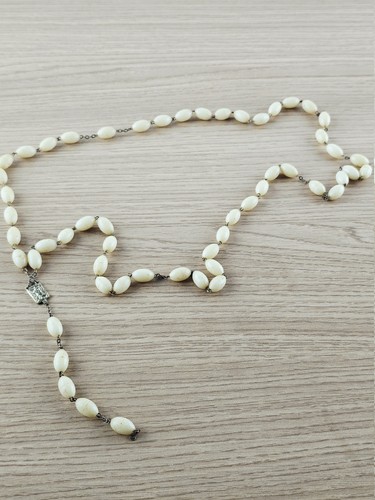 Chapelet blanc vintage - , en