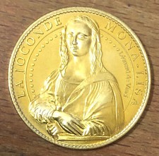 LA JOCONDE MONA LISA LÉONARD DE VINCI AB MÉDAILLE ARTHUS-BERTRAND JETON MEDALS