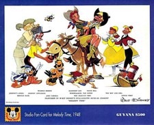 Disney = Guyana / " Melodie Carte " Heroes S/S MNH Chevaux