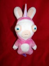 Peluche Doudou Lapin Cretin Licorne rose blanc 26 cm Ubisoft Gipsy Neuf 