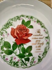 The Regal Rose Fine Porcelain, Wall Hanging, collectors Plate 22K Gold Edge
