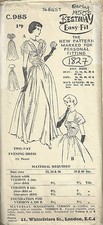 Patron De Couture Vintage Années 1950 B36" Robe De Soirée (1827)