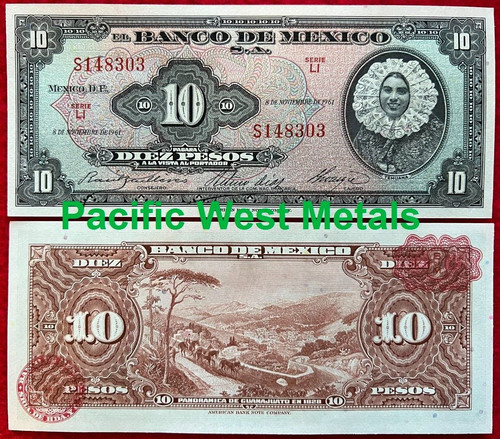 One 1961 mexico pesos - one,