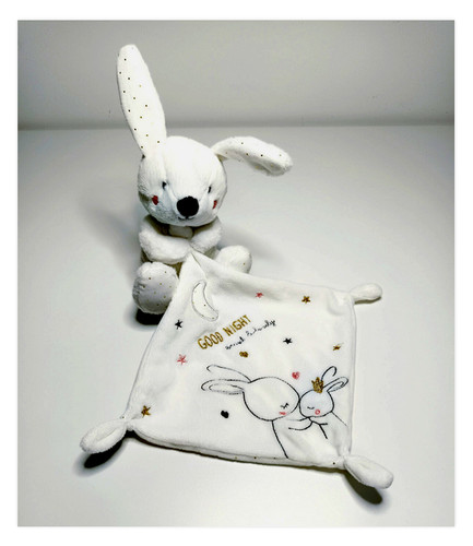 Doudou plat lapin - lapin, doré