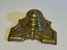 Encrier En Laiton Patine Bronze , Style Louis XV