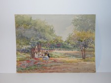 Louis JULLIEN-ROUSSET (1873-1921): Aquarelle orientaliste "Les musiciens arabes"