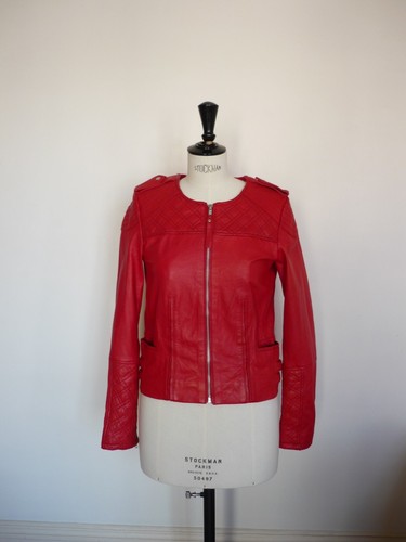 Blouson cuir rouge tbe - blouson,