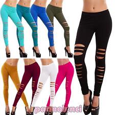 Leggings Pantalon Femmes Extensible Déchiré Coupes Skinny Sexy Neuf AS-839