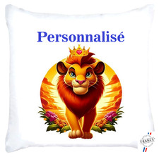 Housse de Coussin Roi Lion Personnalisé le prénom de votre Choix,..