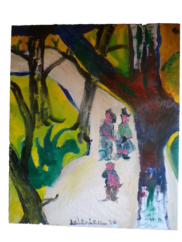 Huile toile 65x54 ballade - 65x54,