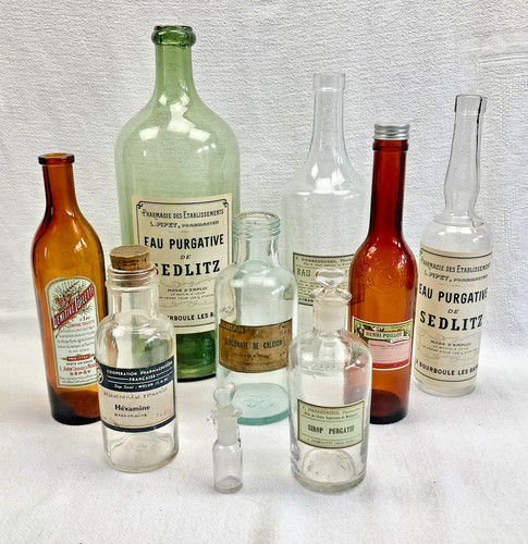 Lot anciens flacons - de,