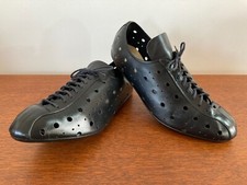 Ancien Chaussures Cyclistes (T42) Cuir Vélo 1960's Vintage Leather Cycling Shoes