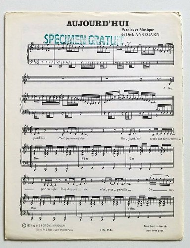 Partition vintage sheet - , music