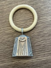 ancien hochet en argent massif époque art déco