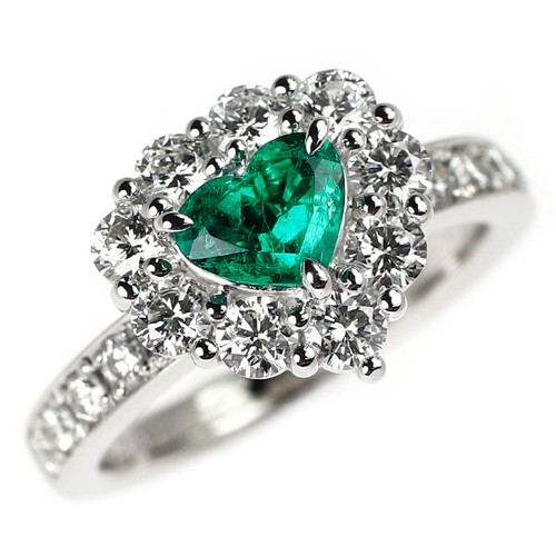 Bague diamant émeraude - , en