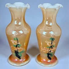 Paire de vases vintage opaline