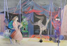 Camille HILAIRE : Cirque, Equilibre, Lithographie originale signée