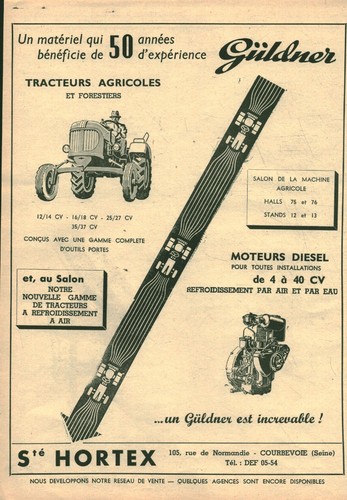Publicité ancienne tracteurs