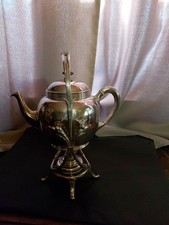 CHRISTOFLE ancien samovar théière verseuse en métal argenté fontaine à thé