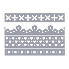 CUTTING DIES 4 MATRICES DECOUPE BORDURES LISIERES COEUR 15cm 8584 SCRAPBOOKING 