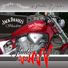 2 Adhésifs Decal Stickers Honda Shadow Moto Custom Réservoir