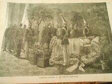 Gravure 1888 - L'empereur Fréderic III sur son lit mortuaire