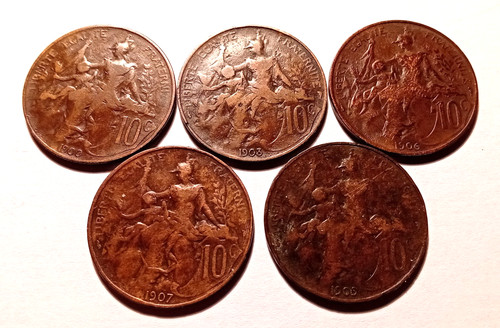 Lot pieces 10 centimes - de,