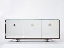 Enfilade style Adnet miroir macassar sycomore par Alberto Pinto 1990