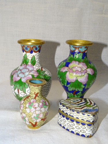 Emaux cloisonnes vases a - -emaux,
