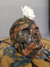 Crâne Cristal XL Pierre naturelle Veiné violet du brésil